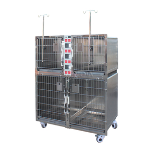 Kandang anjing stainless steel modular (dengan soket daya)