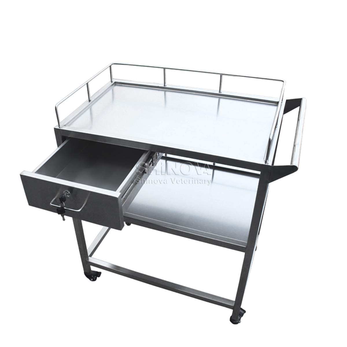 Troli medis stainless steel dengan laci