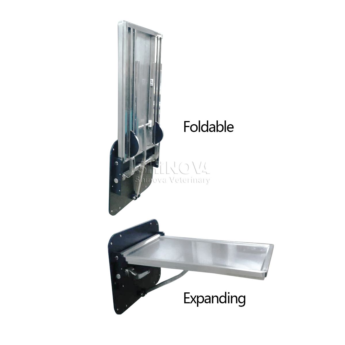 Meja ujian lipat yang dipasang di dinding stainless steel stainless steel