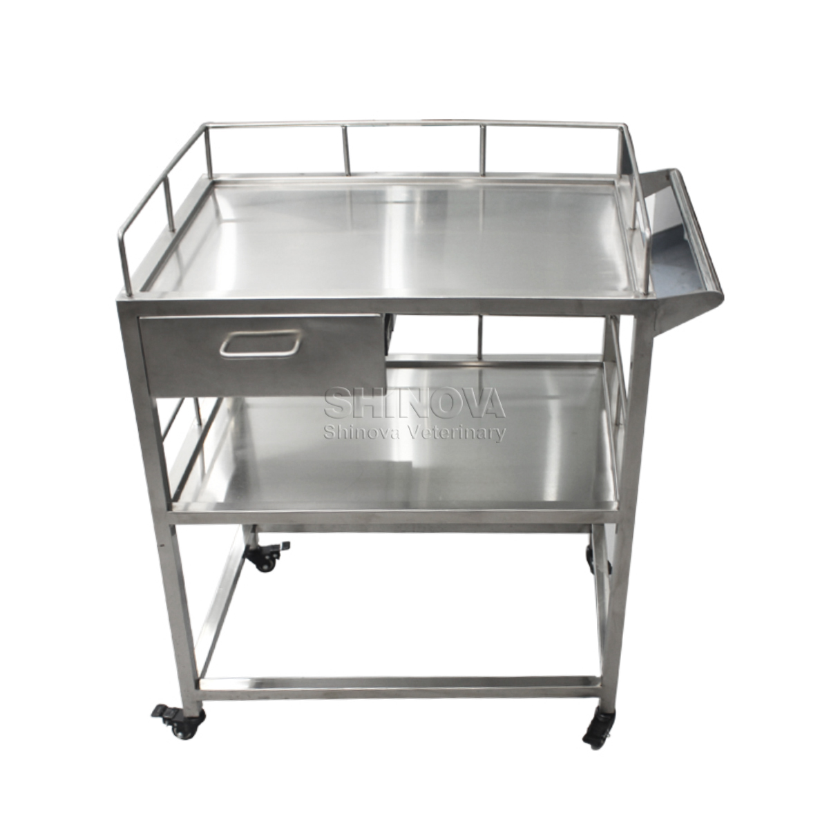 Troli medis stainless steel dengan laci