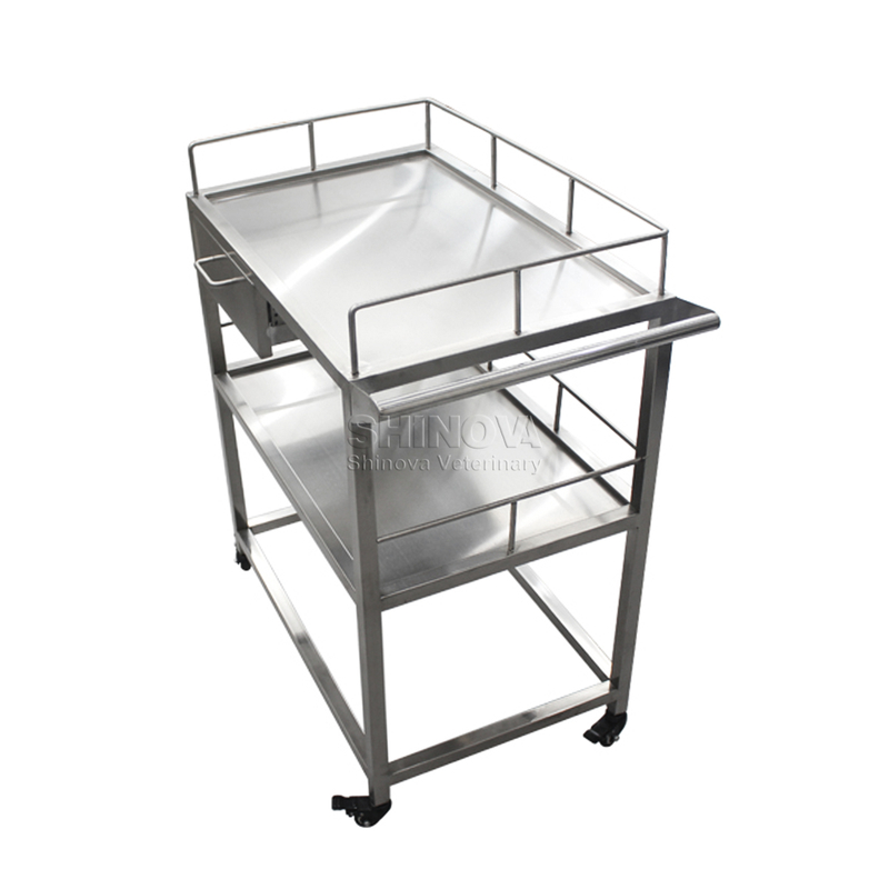 Troli medis stainless steel dengan laci
