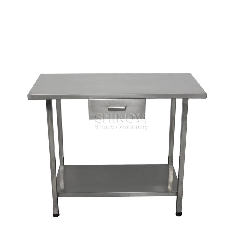 Meja perlakuan stainless steel dengan laci