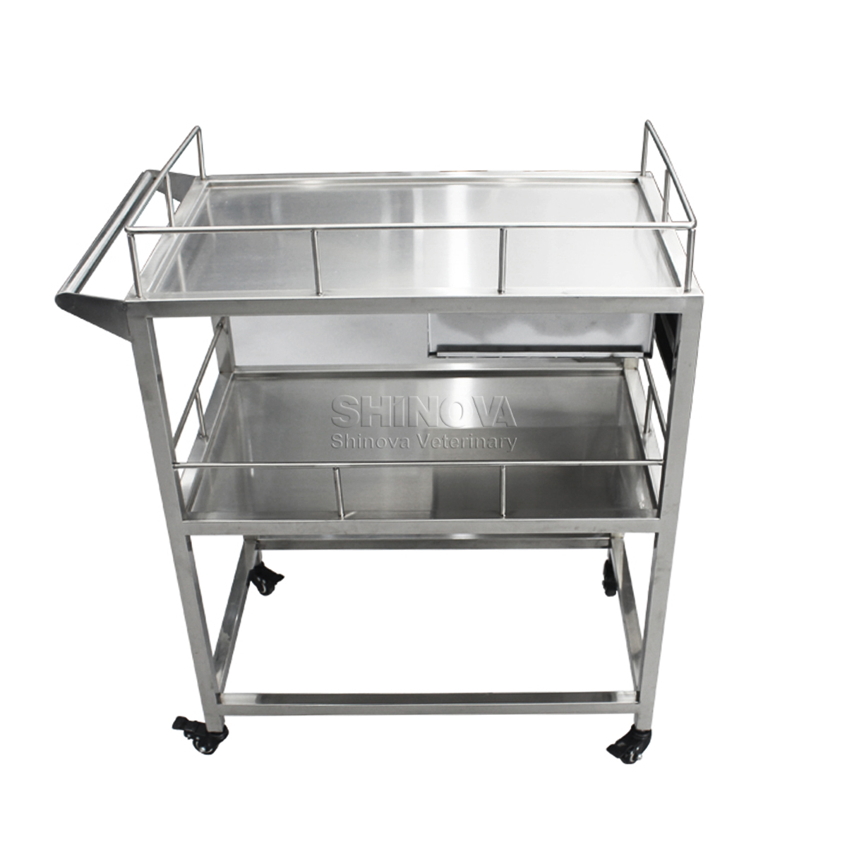 Troli medis stainless steel dengan laci
