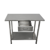 Meja perlakuan stainless steel dengan laci